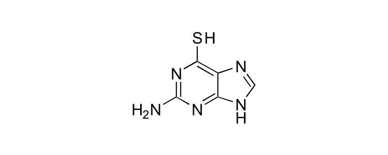 Structure of 2-AMINO-6-PURINETHIOL(THIOGUANINE)