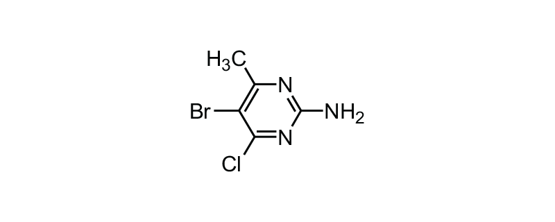 Structure of 2-AMINO-5-BROMO-4-CHLORO-6-METHYL PYRIMIDINE