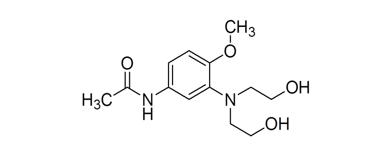 Structure of 4-(ACETYLAMINO)-2-[BIS(2-HYDROXYETHYL) AMINO]ANISOLE