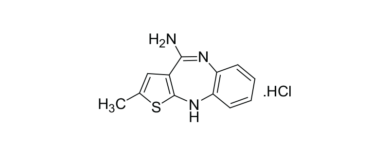 Structure of 4–AMINO-2-METHYL-10H-THEINO-{2,3-B} {1,5}-BENZODIAZEPINE HCL