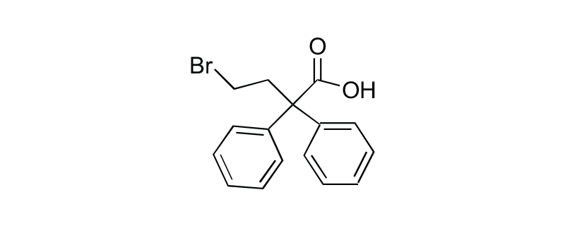 Structure of 4-BROMO-2,2- DIPHENYLBUTYRIC ACID