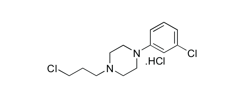 Structure of 1-(3-CHLOROPROPYL)-4-(3-CHLOROPHENYL) PIPERAZINE HYDROCHLORIDE
