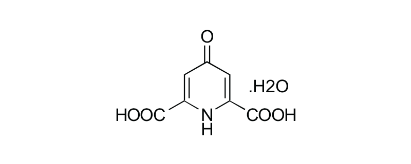 Structure of CHELIDAMIC ACID HYDRATE