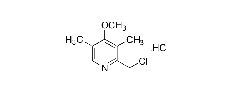 Structure of 2-(CHLORO METHYL) -4-METHOXY -3,5-LUTIDINE HYDRO CHLORIDE
