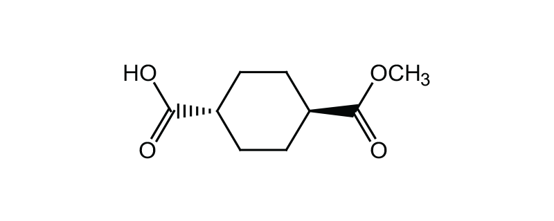 Structure of TRANS-1,4- CYCLO HEXANEDI CARBOXYLIC ACID MONO METHYLESTER