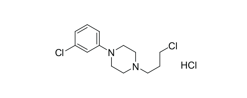 Structure of 1-(3-CHLORO PHENYL)-4- (3-CHLORO PROPYL) -PIPERAZINE HCL