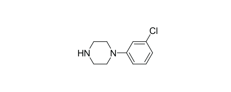 Structure of 3-CHLORO PHENYL PIPERAZINE