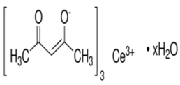 Structure of CERIUM (III) ACETYLACETONATE HYDRATE