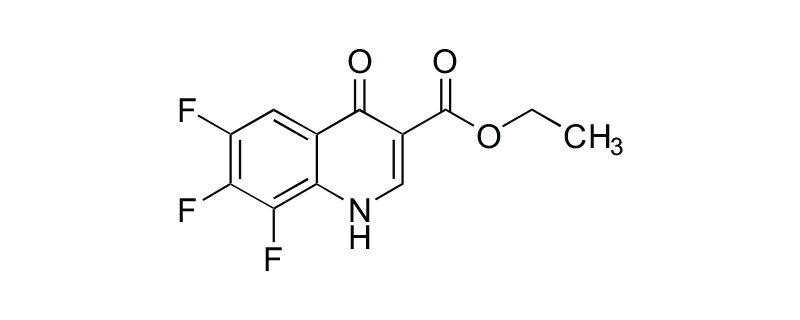 Structure of ETHYL 6,7,8- TRIFLUORO-1,4-DIHYDRO-4- OXO-3-QUINOLINE CARBOXYLATE