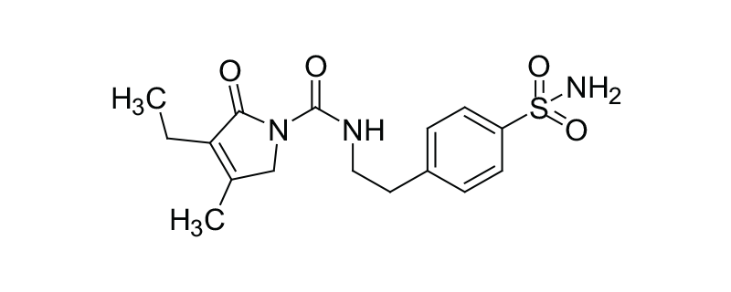 Structure of 4-[2-[(3-ETHYL-4-METHYL-2-OXO-3-PYRROLIN-1-YL) CARBOXAMIDO]ETHYL]BENZENE SULPHONAMIDE