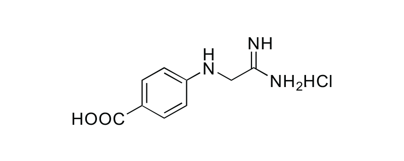 Structure of 4-GUANIDOBENZOIC ACID HCL