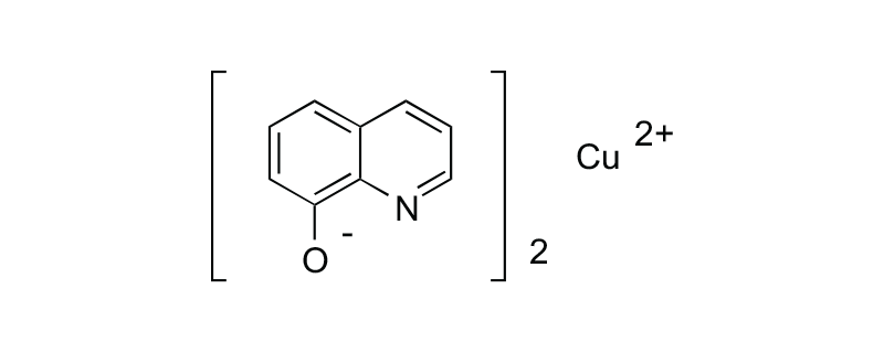 Structure of 8-HYDROXYQUINOLINE COPPER (II) SALT