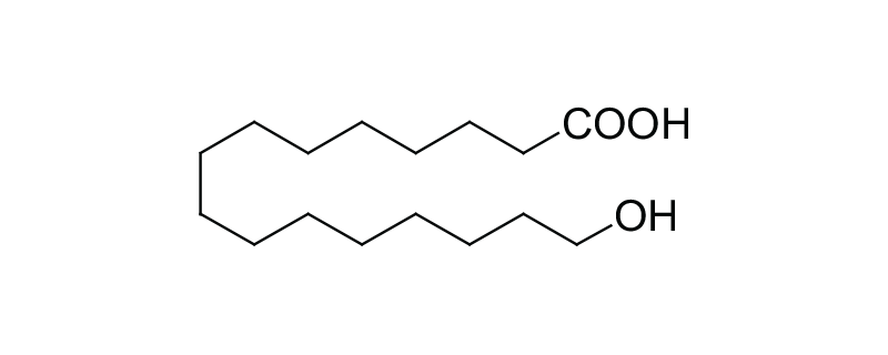 Structure of 16-HYDROXYHEXADECANOIC ACID