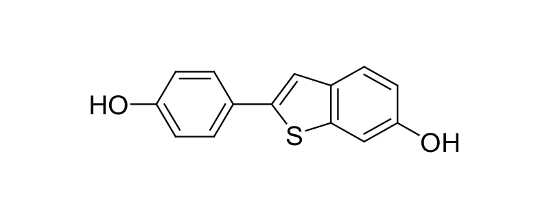 Structure of 6-HYDROXY-2-(4-HYDROXYPHENYL) BENZO(B)THIOPENE