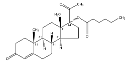Structure of HYDROXYPROGESTERONE CAPROATE