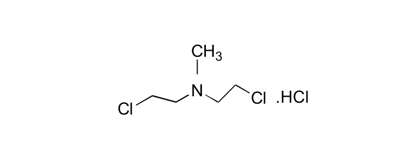 Structure of N-METHYL-BIS- (2-CHLOROETHYL) AMINE HYDROCHLORIDE