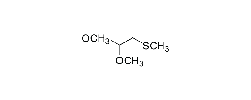 Structure of (METHYLTHIO) ACETALDEHYDEDIMETHYL ACETAL