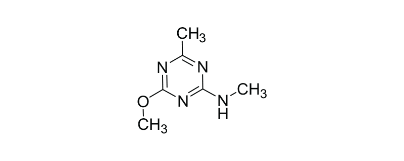 Structure of 2-METHOXY-4- METHYL-6-(METHYLAMINO) -1,3,5-TRIAZINE