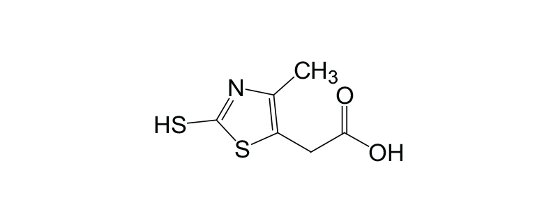 Structure of 2-MERCAPTO-4-METHYL-5-THIAZOLEACETIC ACID