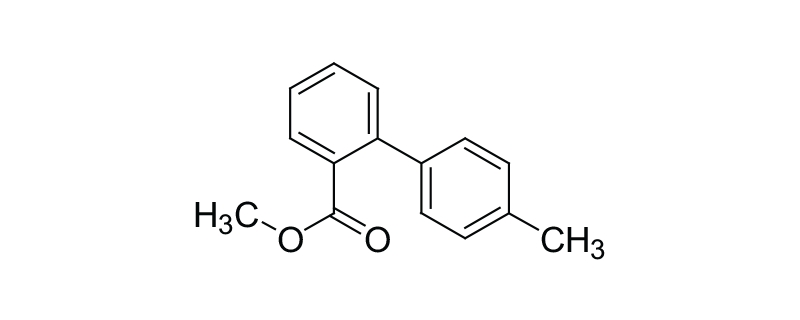 Structure of 4′-METHYL-(1,1′-BIPHENYL)-2-CARBOXYLIC ACID METHYL ESTER