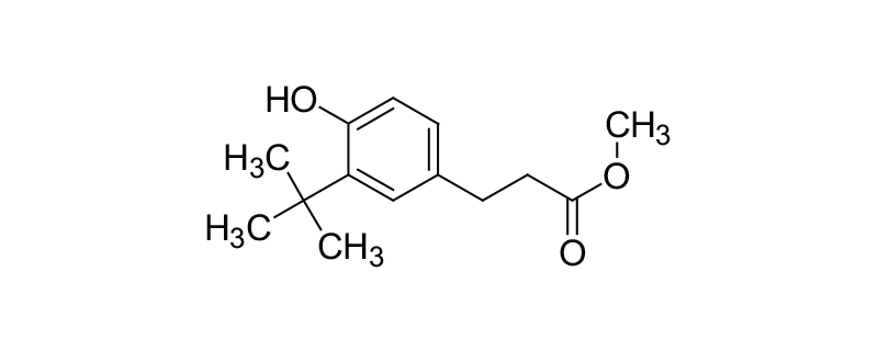 Structure of METHYL-3-(3-TERT-BUTYL-4- HYDROXYPHENYL) PROPIONATE