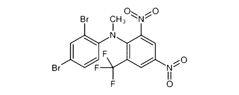 Structure of N-(2,4-DIBROMOPHENYL)-N-METHYL-2,4-DINITRO-6-(TRIFLUOROMETHYL)ANILINE