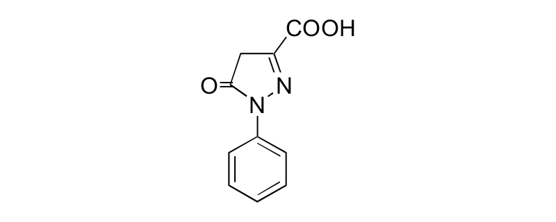 Structure of 5-OXO-1- PHENYL-2- PYRAZOLIN-3- CARBOXYLIC ACID