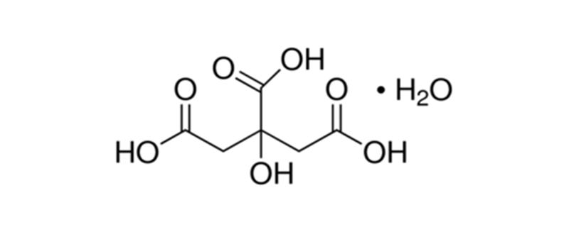 Structure of CITRIC ACID, MONOHYDRATE, CRYSTAL, ACS