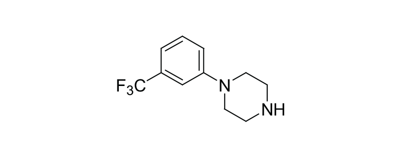 Structure of 1-(3-TRIFLUOROMETHYL) PHENYL PIPERAZINE
