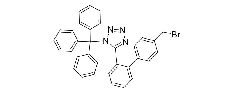 Structure of 4-[2-(TRITYLTETRAZOL-5-YL) PHENYL] BENZYL BROMIDE
